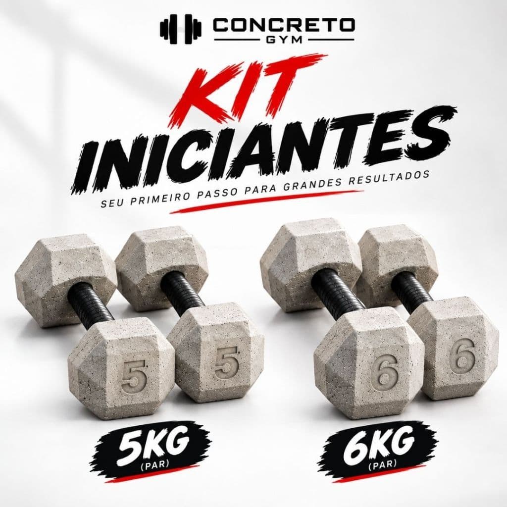 Kit Halteres para Iniciantes 5kg e 6kg  | Treino em Casa | Musculação e Academia - Duas Unidades