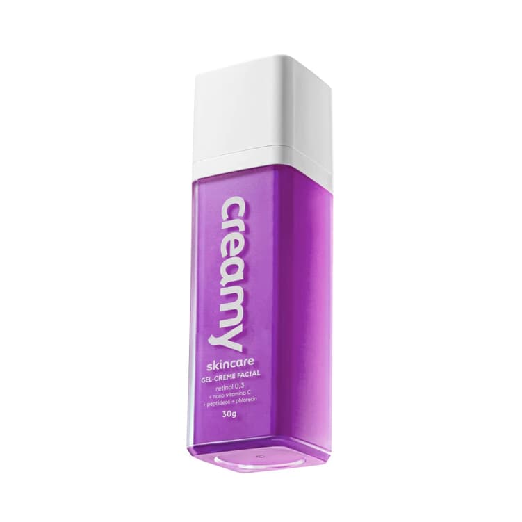 Gel-Creme Facial Creamy Retinol 0,3% 30g | Com Nano Vitamina C, Peptídeos e Phloretin - Anti-Idade