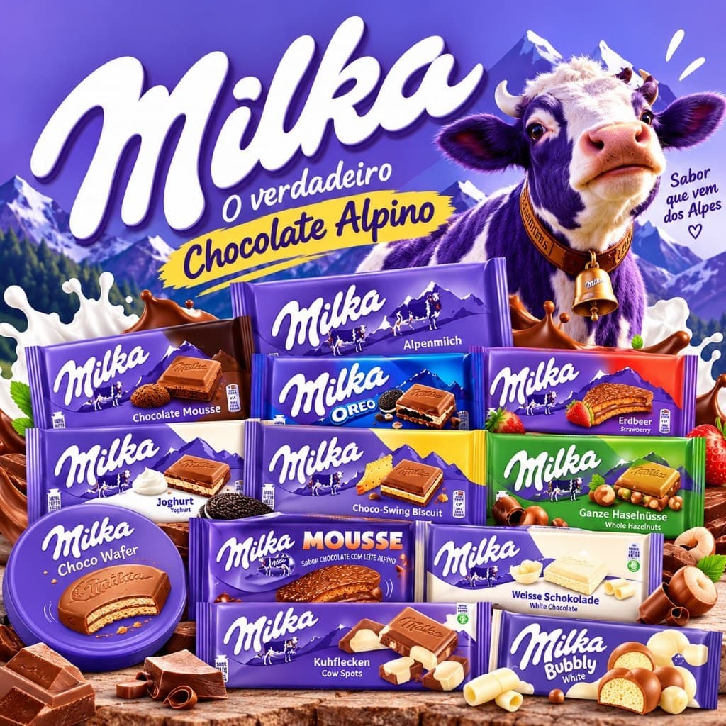 Chocolate Milka Importado Sortidos Sabores Oreo Mousse Morango Avelã Wafer