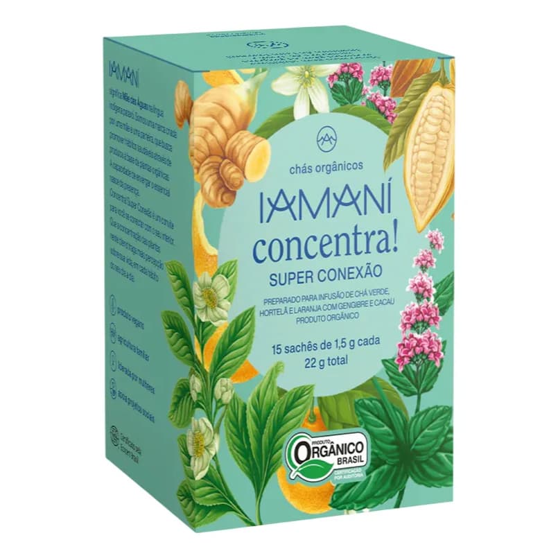 Chá Orgânico Concentra! Super Conexão/Super Foco - 15 saches Iamani