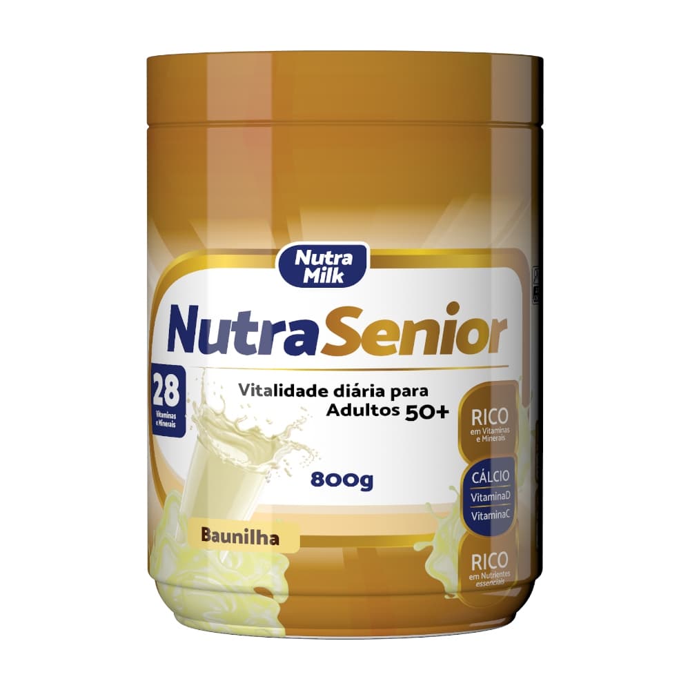 Nutra Senior Adulto 50+ Suplemento Alimentar 800g energia disposição fortalecimento diário saúde muscular imunidade alta