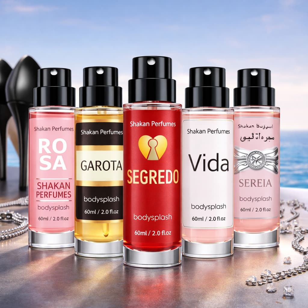 Kit 5 Bodysplash Femininos 60ml Famosos Importado Premium Alta Fixação Spray Arabe