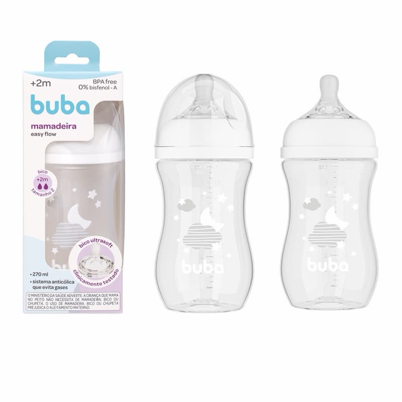 Mamadeira Buba Anticólica 270 ml Easy Flow 2+ Bebê