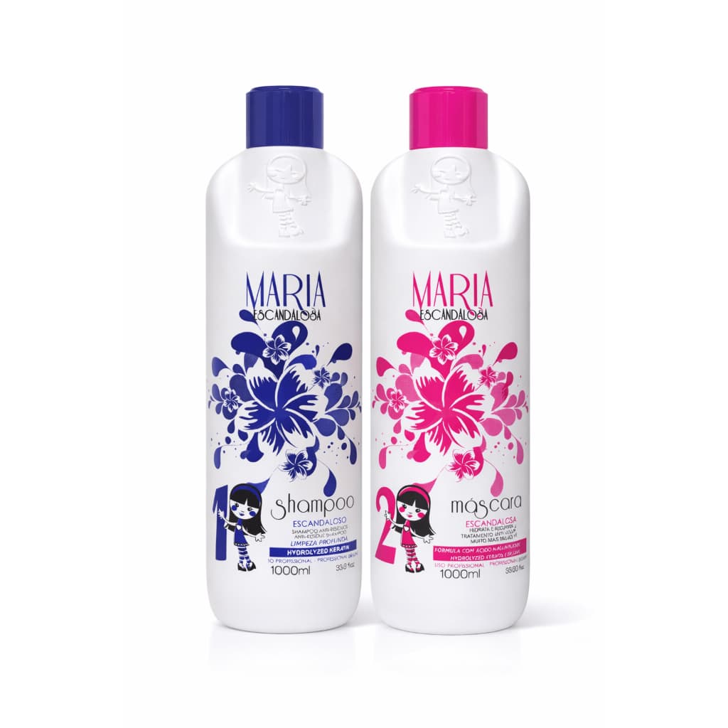 Maria Escandalosa Shampoo e Máscara 2x1000ml Kit Tratamento Hidratante Capilar