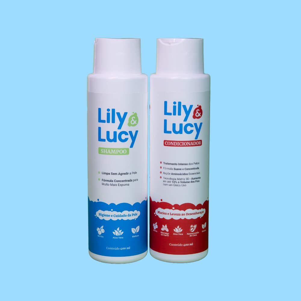 Kit Shampoo e Condicionador 400ml Lily&Lucy by Wesen Green para pets