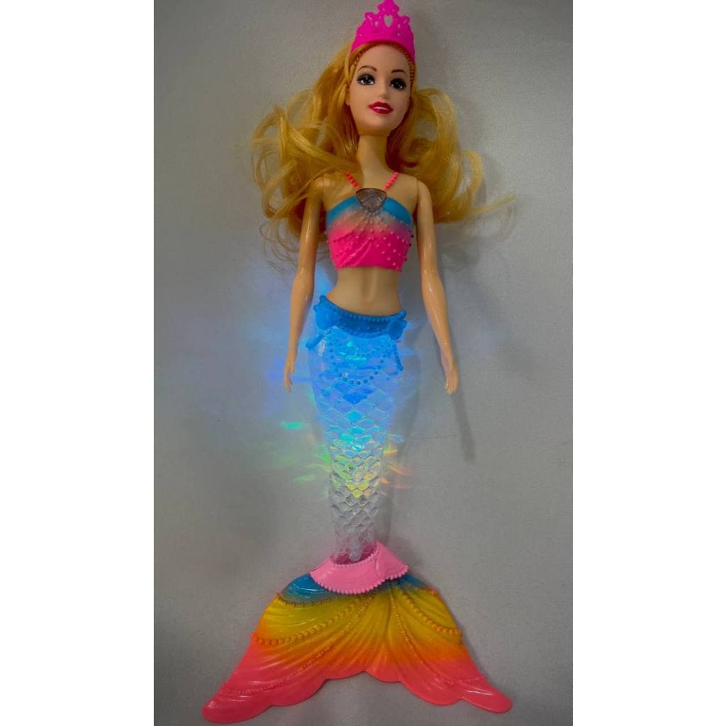 Boneca Sereia Articulada com Luzes e Acessórios Brinquedo