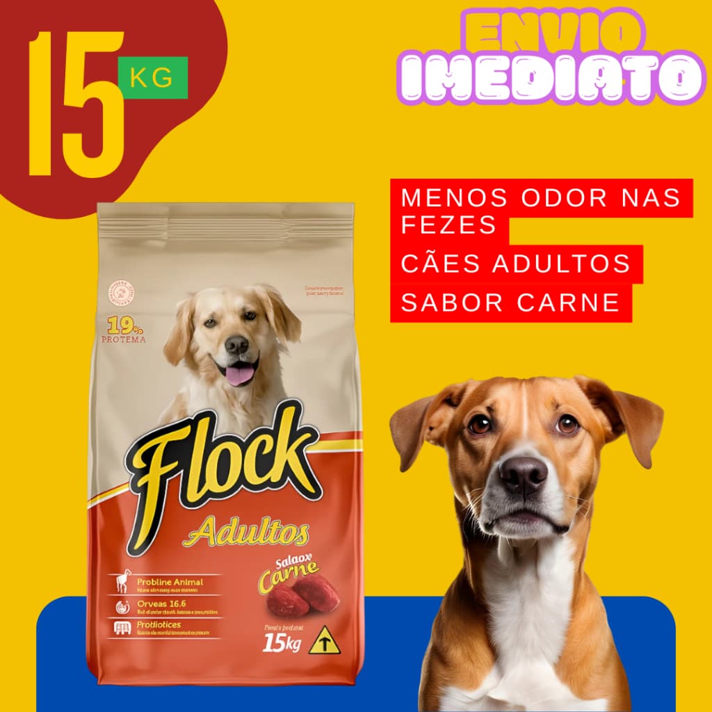 Ração Cães Adultos 15kg Alta Proteína Energia e Vitalidade para seu Pet - Envio Imediato