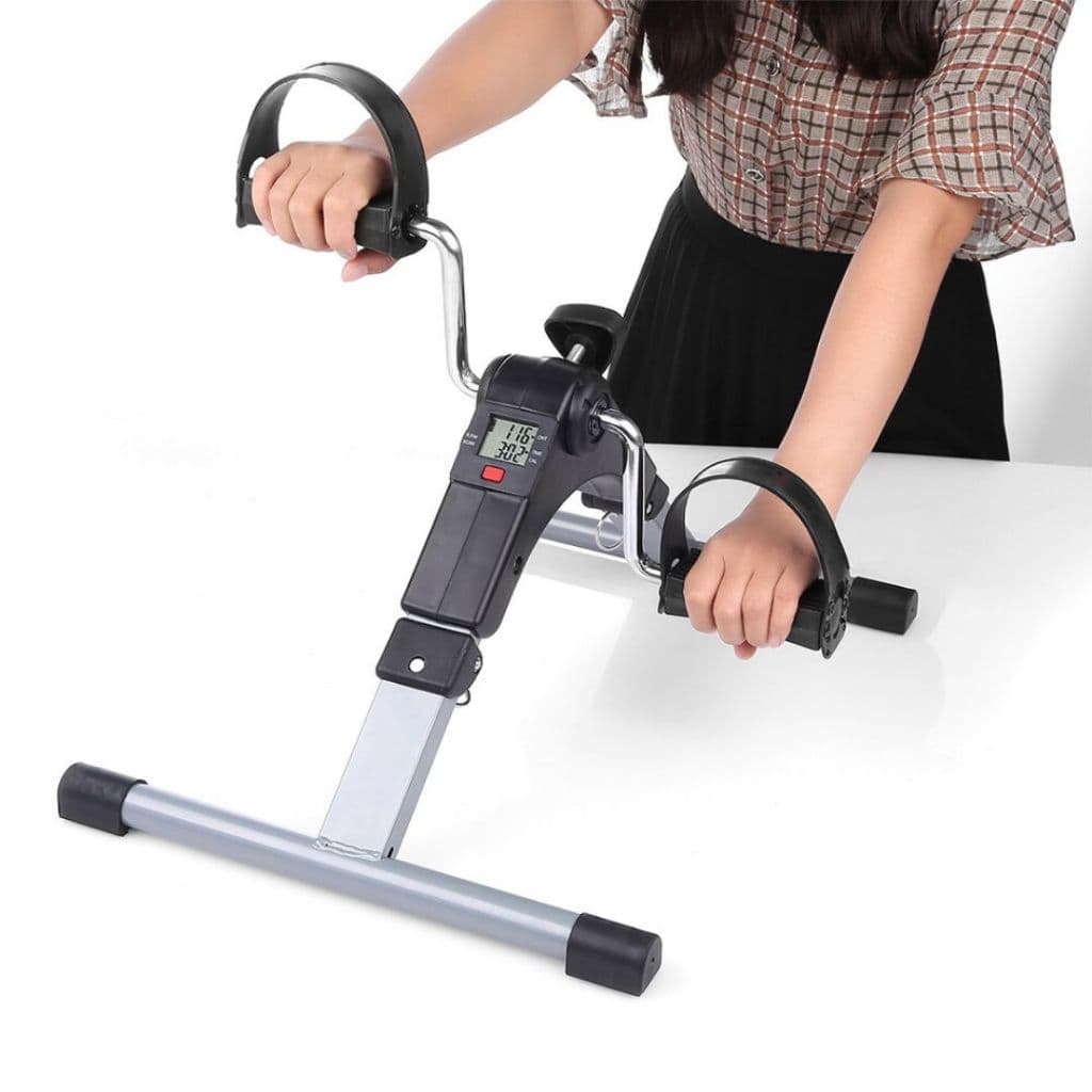 Mini Bike Ergometrica Cicloergometro Pedalinho Monitor Lcd Adequado para idosos exercitarem braços e pernas