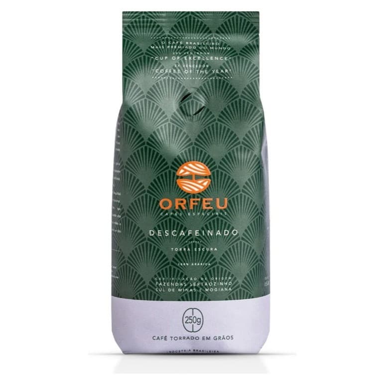 Cafe Orfeu Torrado Em Grao Descafeinado 250g