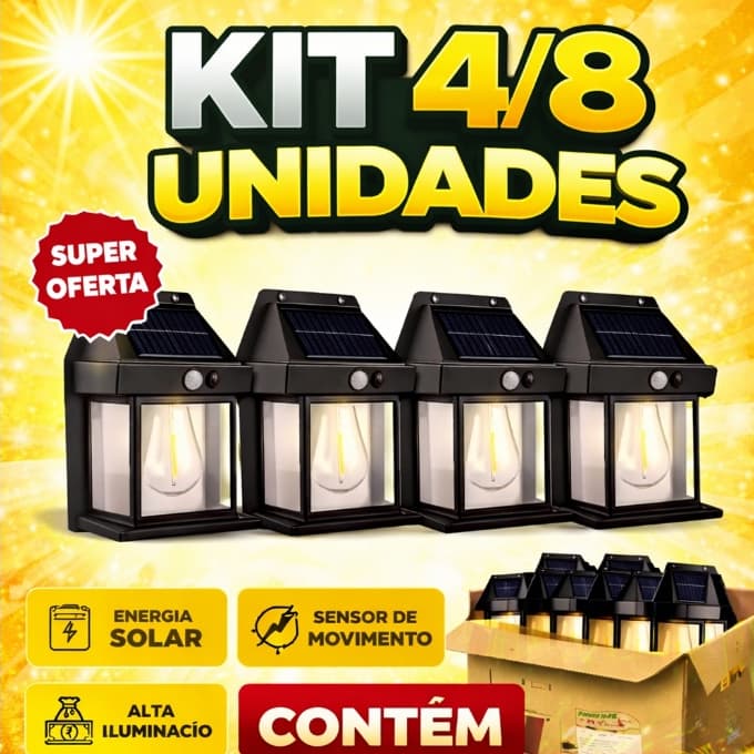 Luminária Arandela Vintage Placa Solar Lâmpada Externa Moderna Decoração Com Sensor