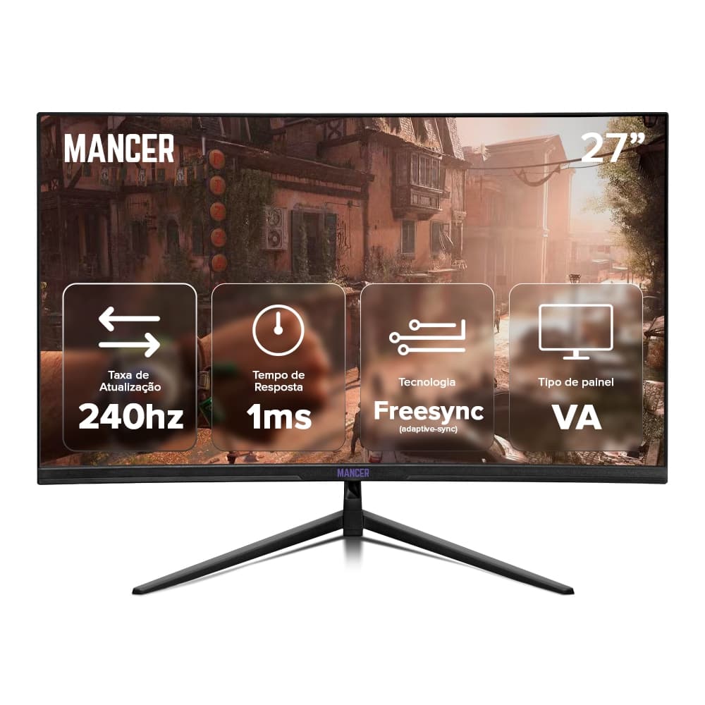 Monitor Gamer Mancer Valak VX3S, 27 Pol, VA, Curvo, 2K, 1ms, 240Hz, HDMI/DP, MCR-VLKVX3S-BL02