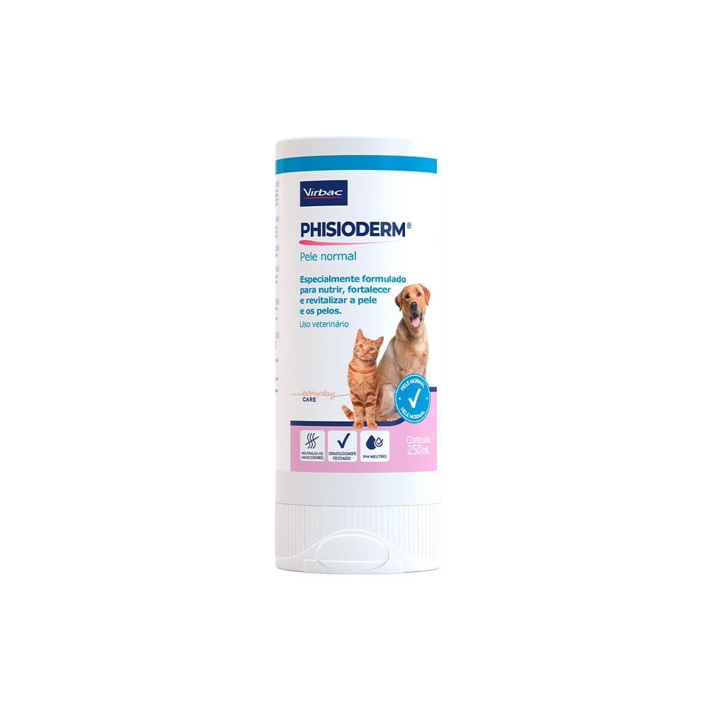 Shampoo Phisioderm Pele Normal para Cães e Gatos Virbac 250ml
