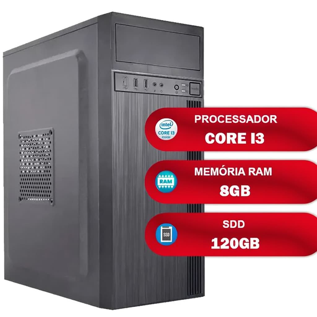 Pc Computador Cpu Intel I3 8gb Ssd 120gb Hdmi Pronta Entrega