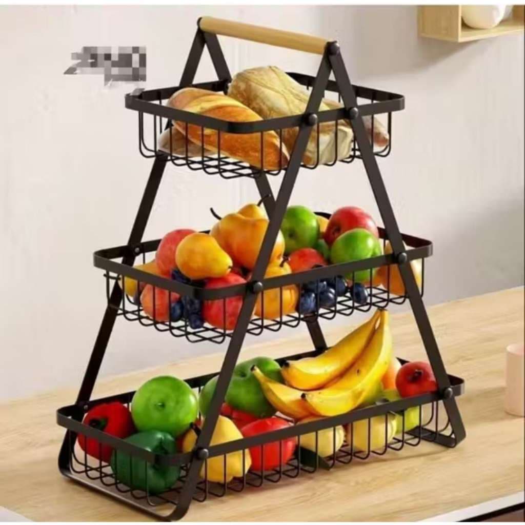 Cesto Fruteira de Mesa  Aramado até 2/3 Andares em Metal Organizador Multiuso Frutas Legumes--F1112