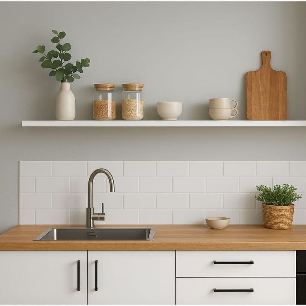 Prateleira Parede Decorativa 120x25 MDF 25mm Branco Com Suportes