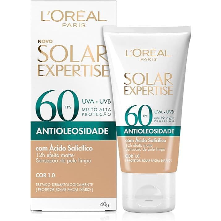 L'Oréal Paris Solar Expertise Antioleosidade, Protetor Solar Facial com Cor FPS 60,