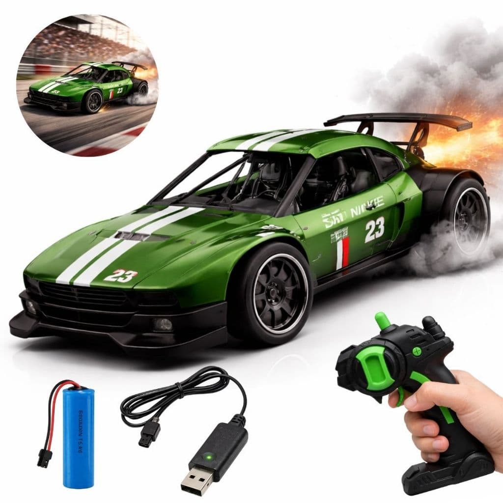 Carrinho Controle Remoto Recarregável Solta Fumaça Com Luz Drift