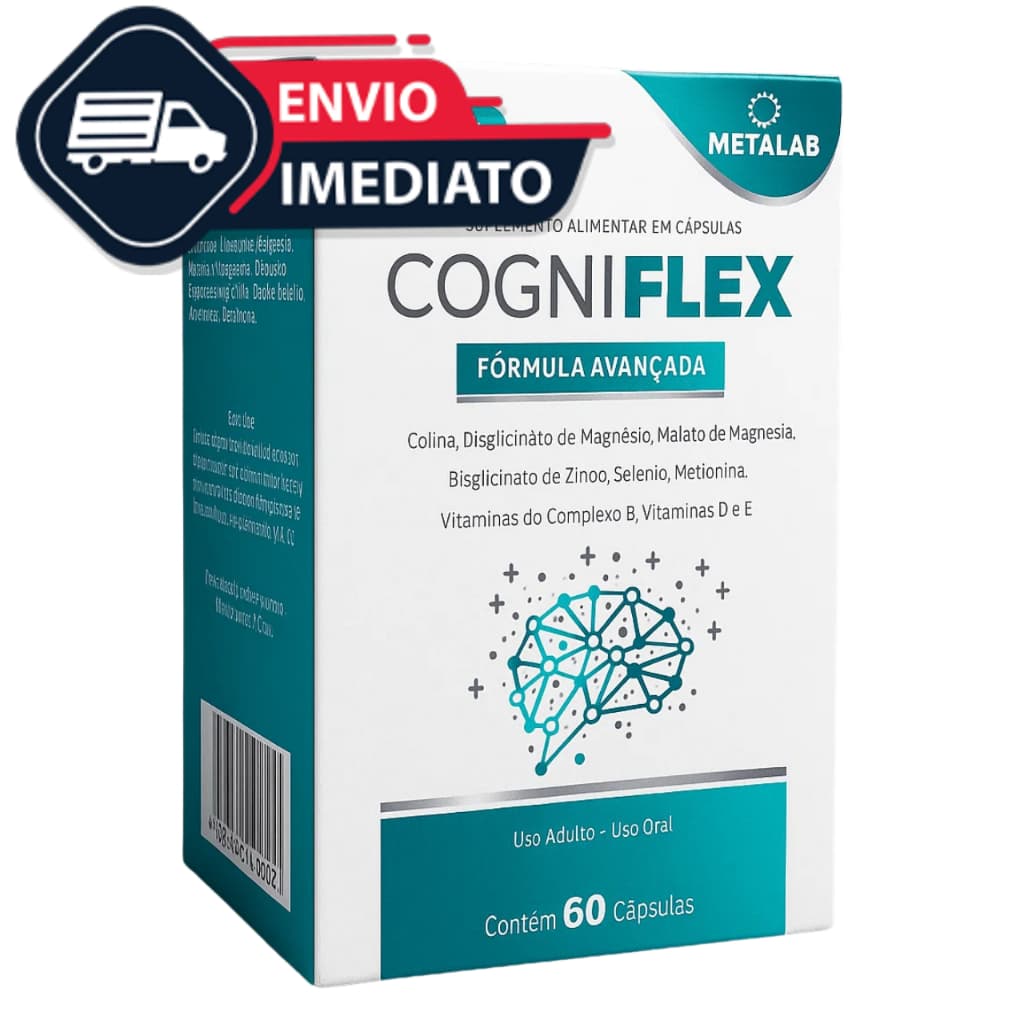 Cogniflex 60 Comprimidos Suplemento Alimentar Colina Metionina Magnésio Zinco Complexo B Selenio