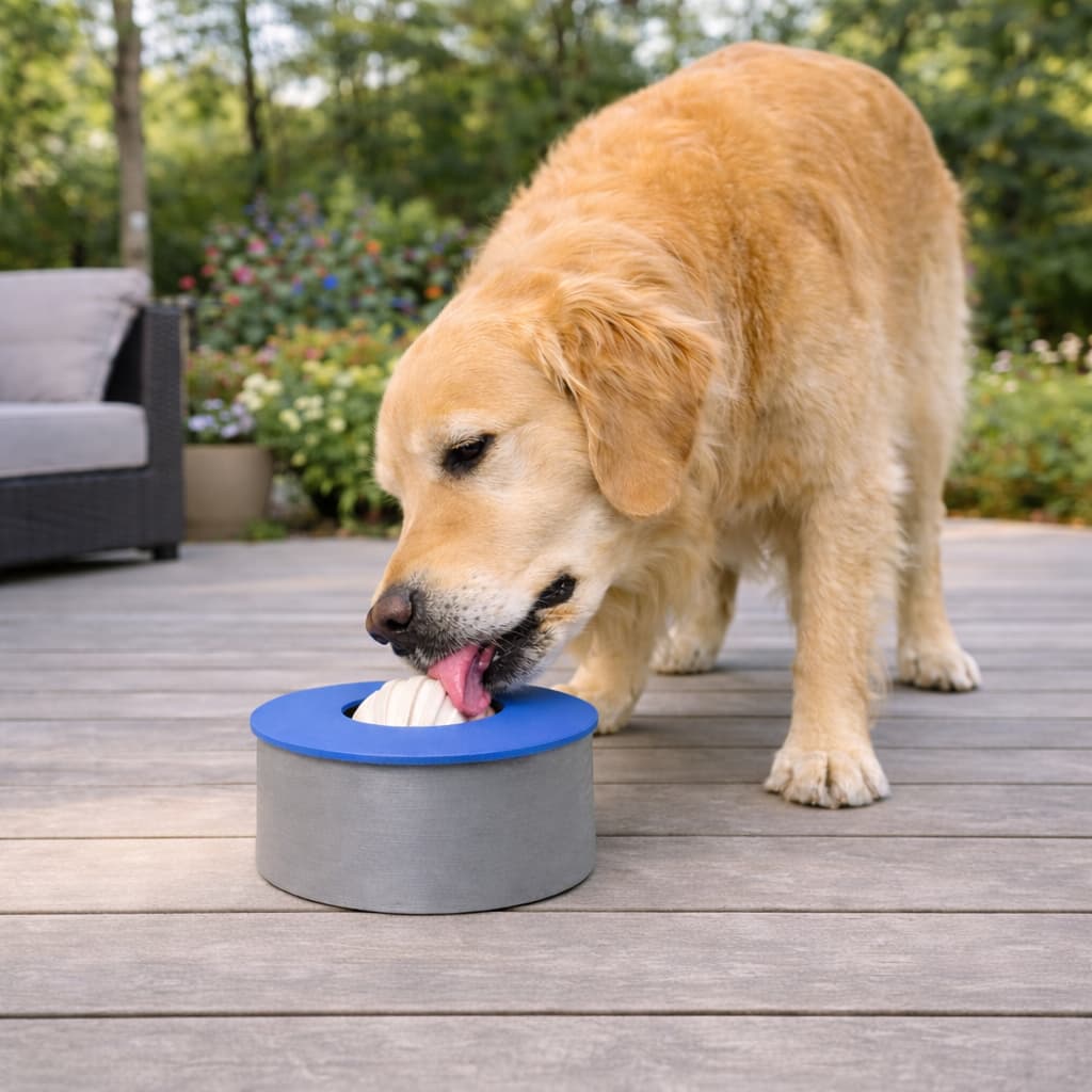 Brinquedo Interativo Pet Anti-Ansiedade Lambedura Alimentador Lento Bolinha Giratória Cachorro Gato