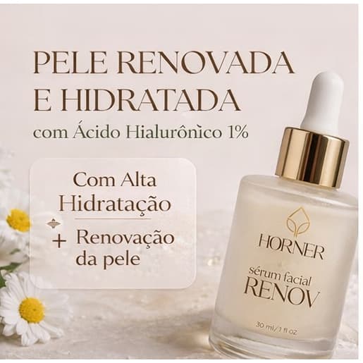 Sérum Facial Renovador Ácido Hialurônico 1% + Esqualano + Jambu Anti-Idade e Anti Manchas