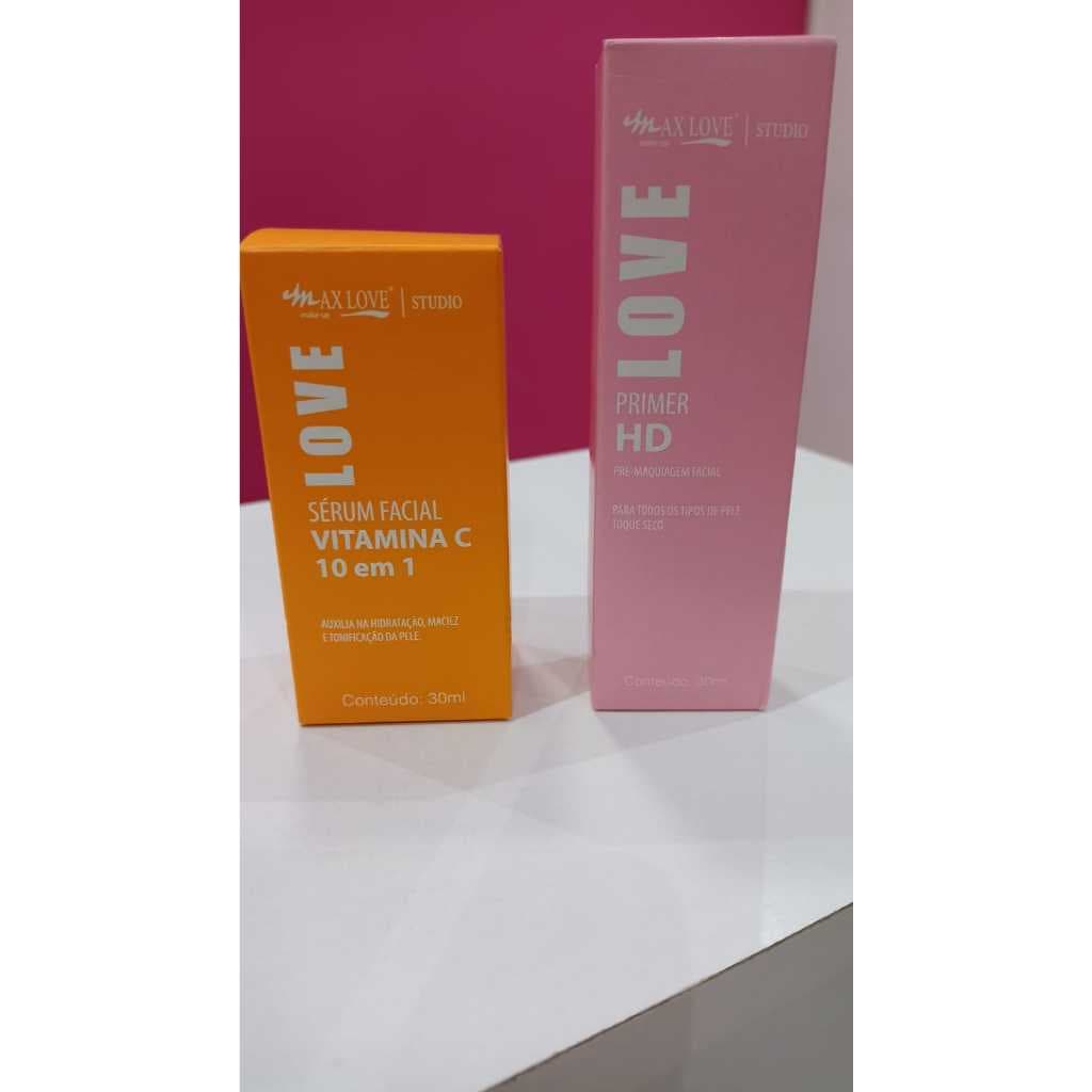 kit Sérum Facial Vitamina C e Primer HD Max Love Skincare