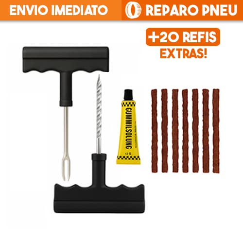 Kit Reparo Pneu Sem Camara Carro e Moto Refil Macarrão Selante Remendo
