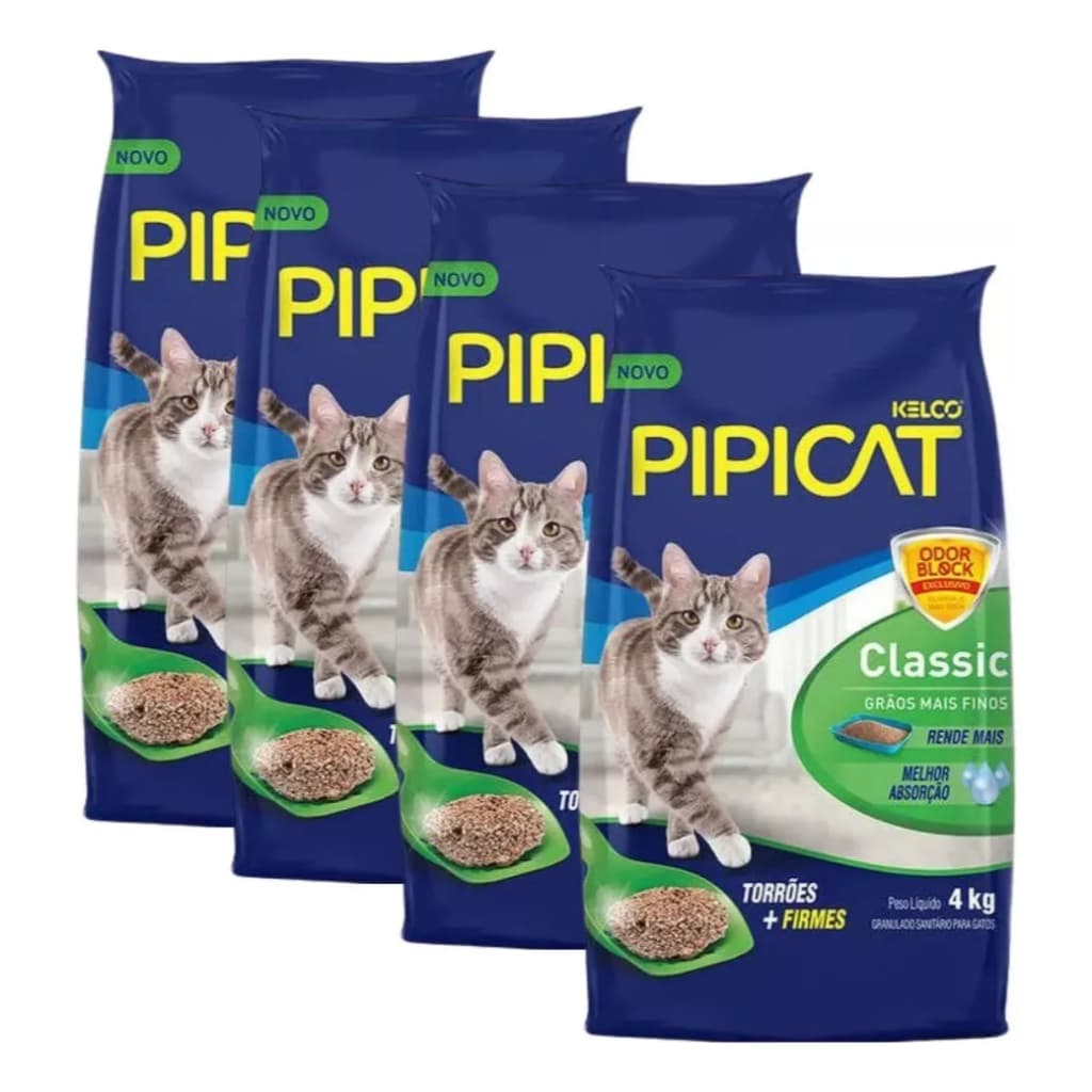 Areia Sanitária Kelco Pipicat Classic para Gatos