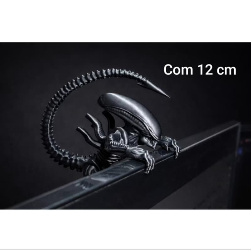 Boneco Alien de Monitor Xenomorfo 12 cm do Vs Predador Setup Gamer Predator Sentado Enfeite