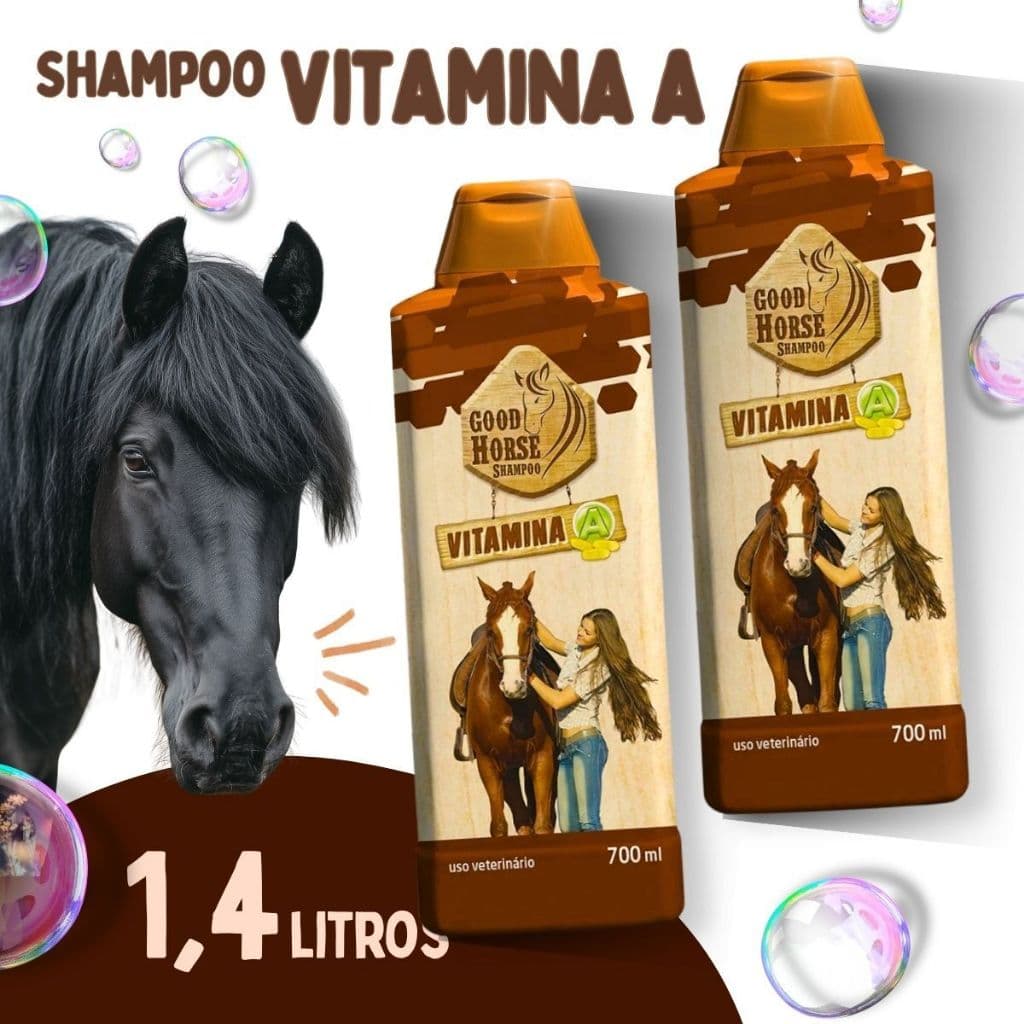 Kit com 2 Shampoo Good Horse  Para Cavalo Vitamina A - 700 ML