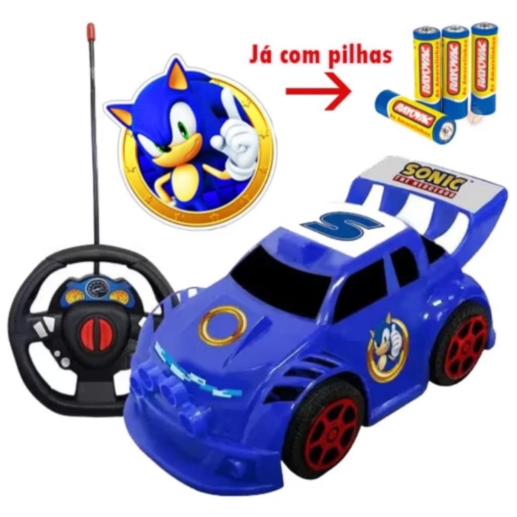 Brinquedo Infantil Carrinho de Controle Remoto Sonic Smart Driver Candide - 34002