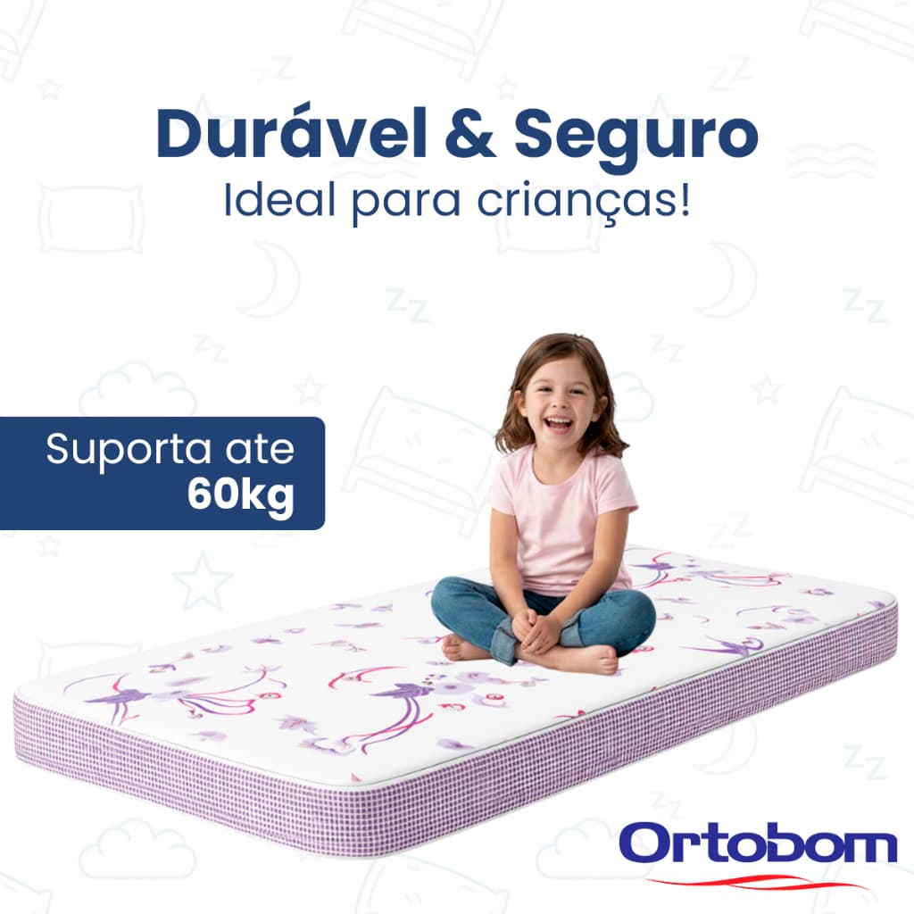 Colchão Mini Cama Infantil Ortobom Physical D20 70x150x12cm Envio Imediato