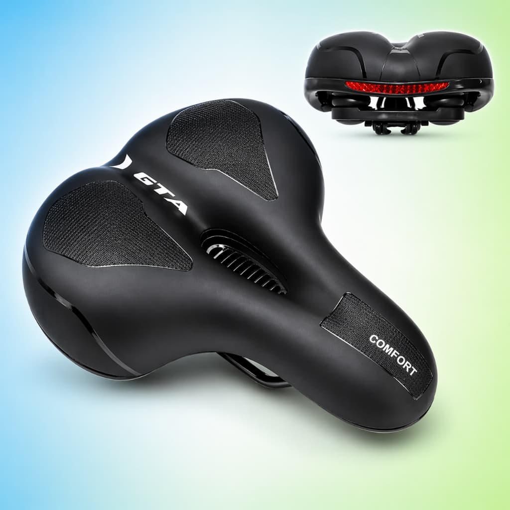Banco Selim Spinning Bicicleta Ergometrica Bike Gel Largo Ergonômico Macio Anti Dor Refletor Mtb Urbano Plus Size