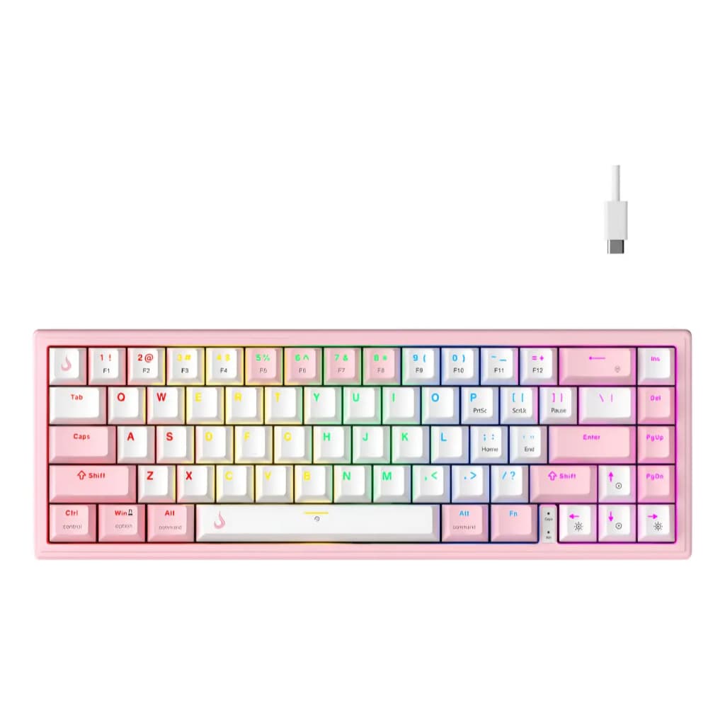 Teclado Gamer Mecânico Rise Mode GM1 Pro RGB Cabo Removível USB-C