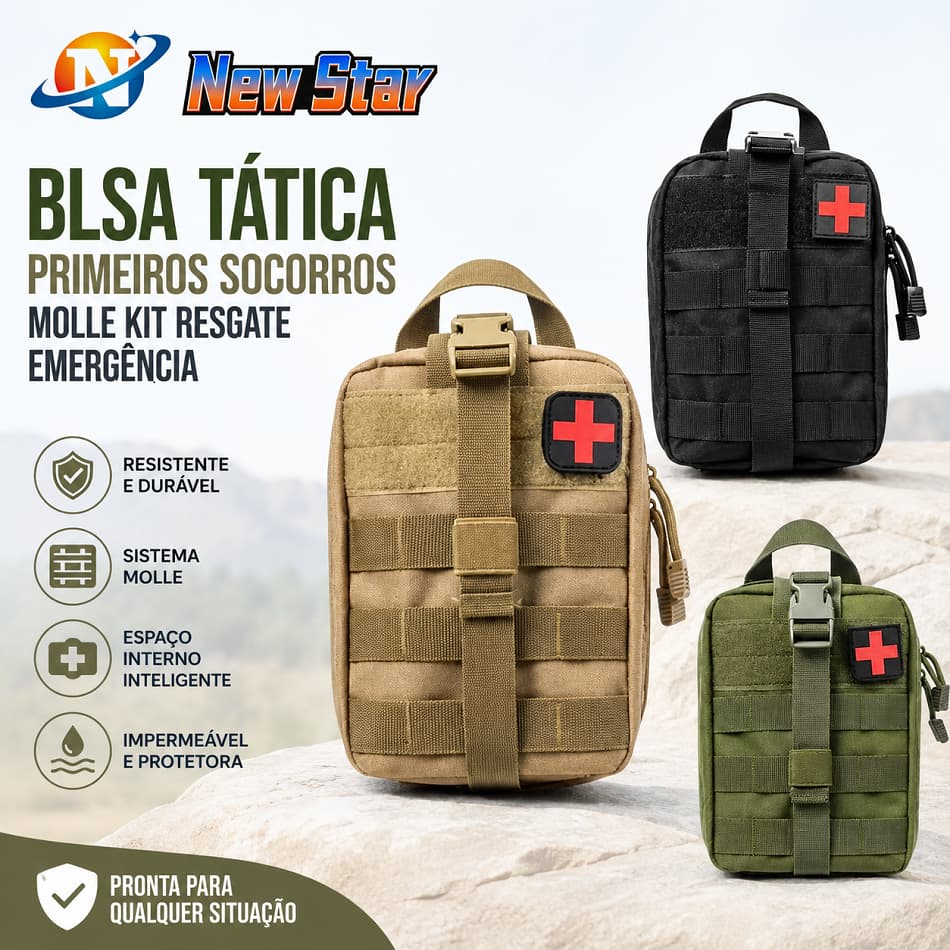 New Star Blsa Tática Primeiros Socorros Molle Kit Roesgate Emergência