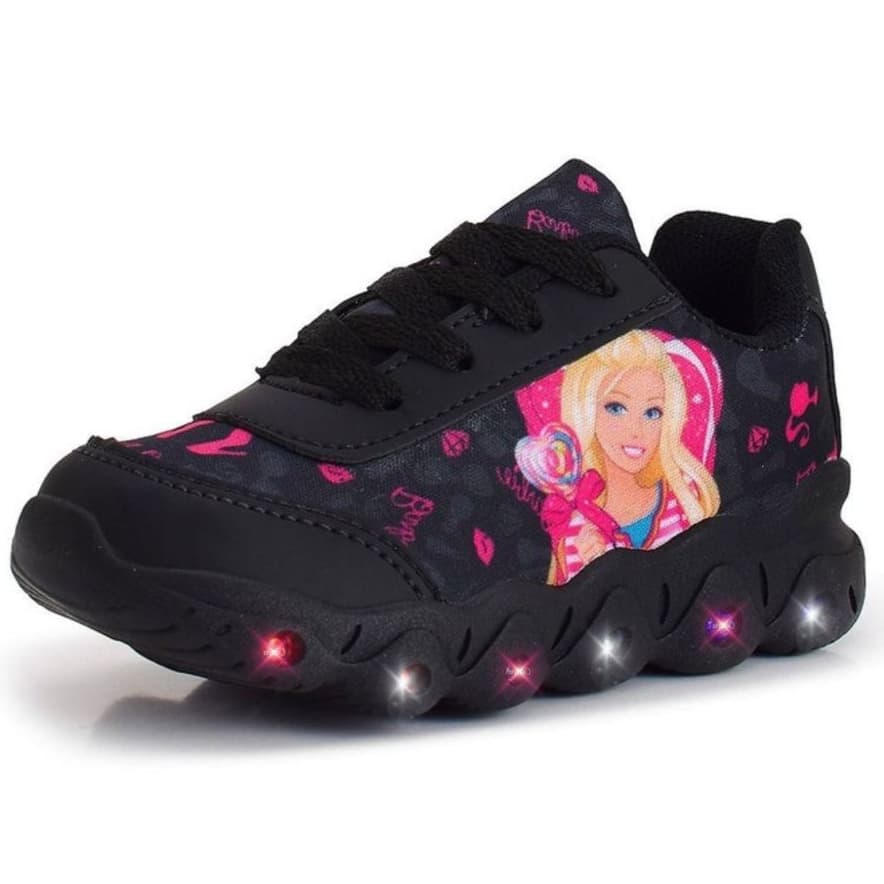 Tênis Infantil Menina Modinha Divertido Com Led Pisca Pisca Super Confortável