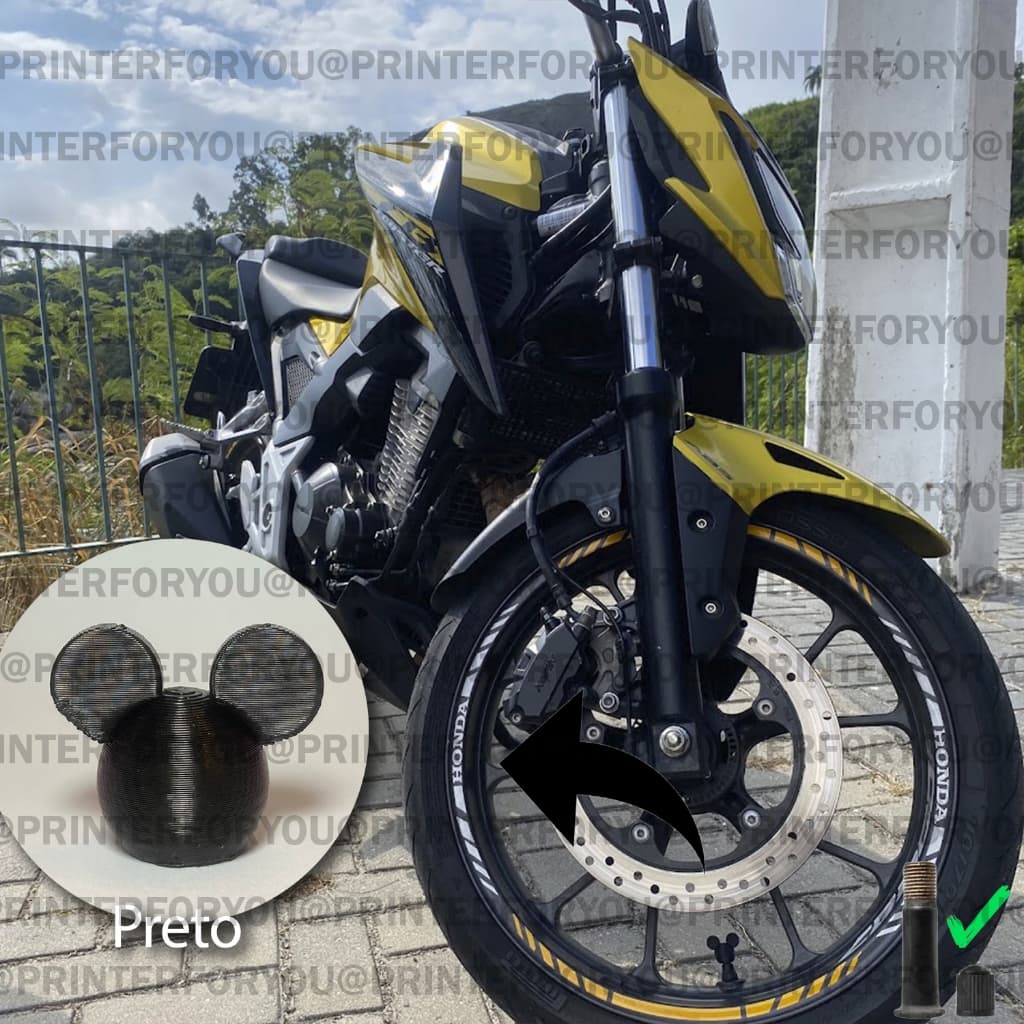 PAR Tampa/Bico/Pino para bike/carro/moto em formato de MICKEY Para pneus Acessório Carro/Moto/Bicicleta já com rosca