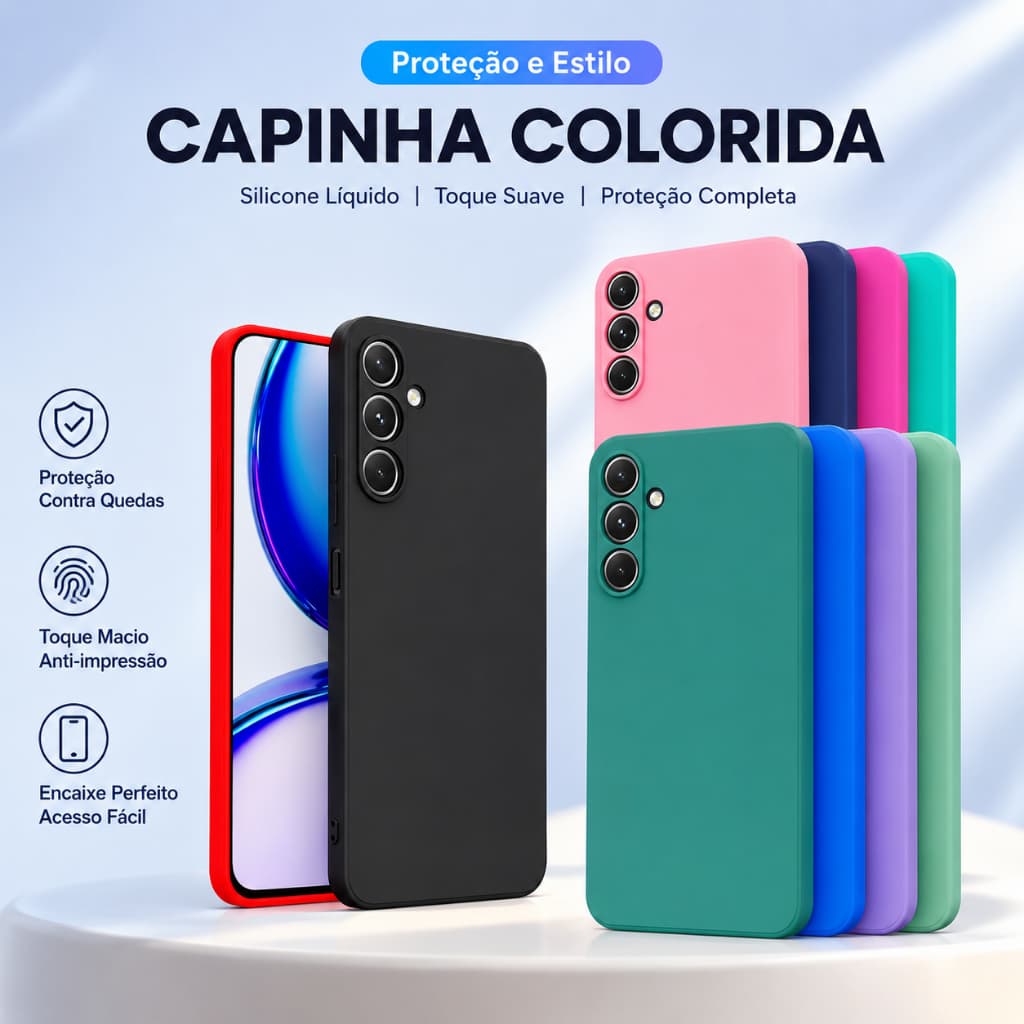 Capinha Silicone Premium Comparável Com Samsung M15 M55 M14 M54 M31 M21s M51 M62 M53 M52 M13 Toque Macio