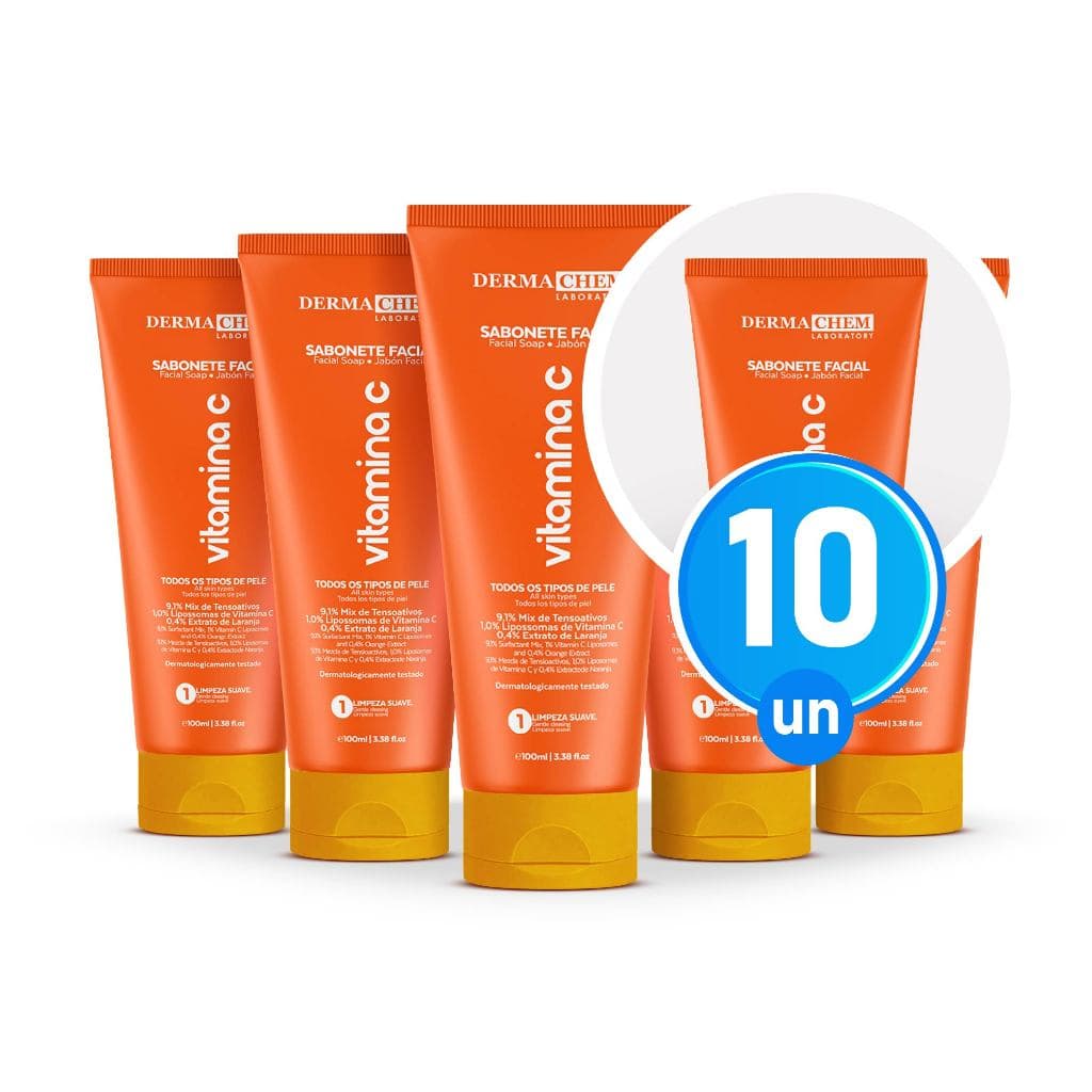 Kit 10 Sabonete Vitamina C Anti-Idade 100ml Dermachem