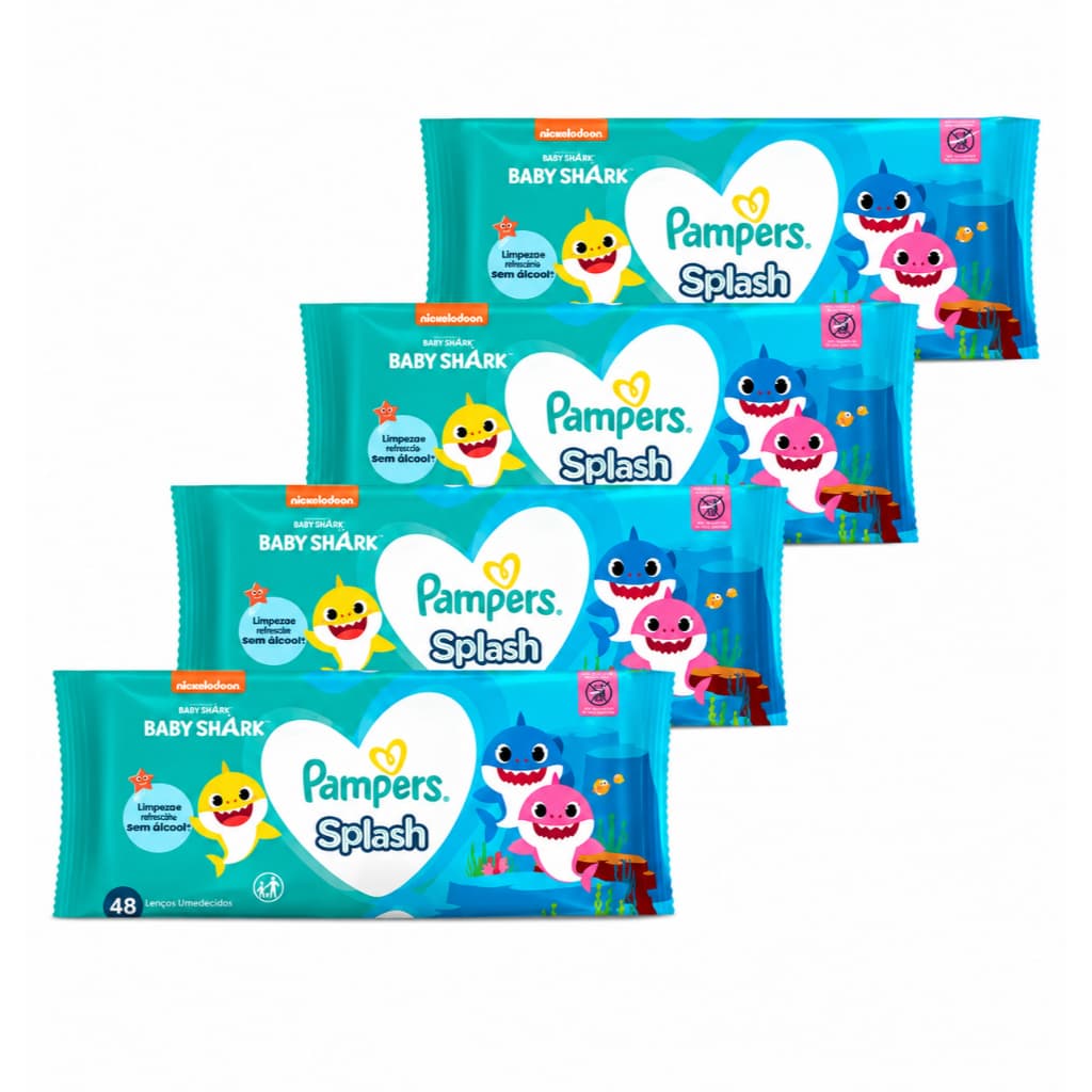 Lenço Umedecido Pampers Splashers Baby Shark