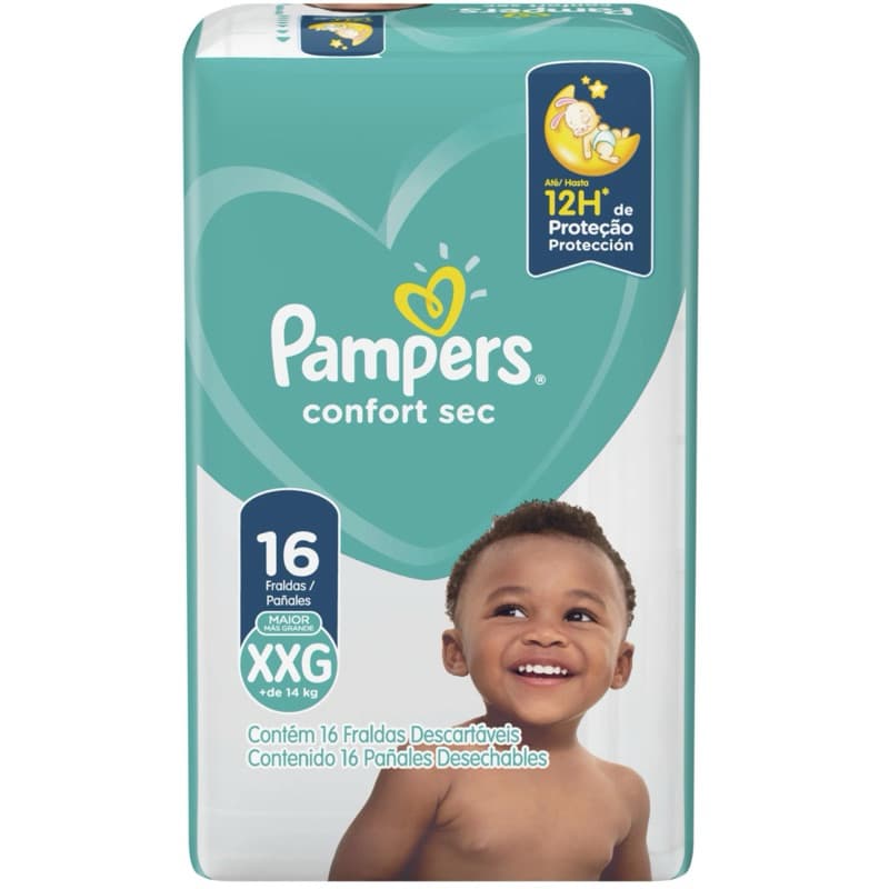Pampers - Fralda descartável Pampers - TAM XXG - 16 unidades fralda pampers confort sec, promoção