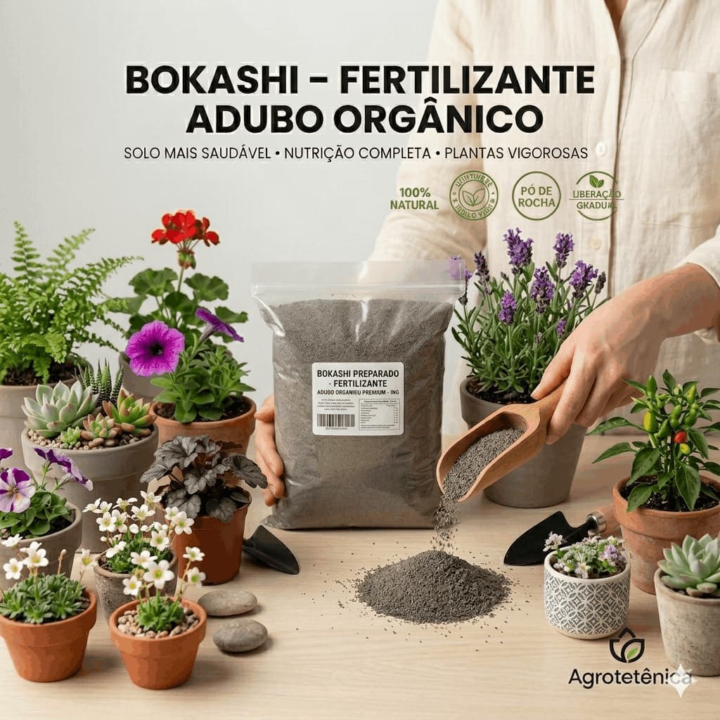 Bokashi Adubo Orgânico Farelado 1kg 3kg 6kg para Plantas Hortas Flores Orquídeas e Frutíferas