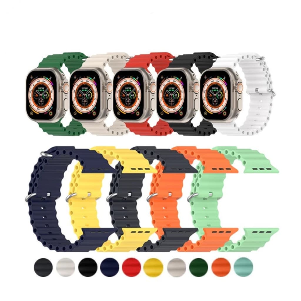 Pulseira relógio Smartwatch Silicone Ocean Relógio Série Ultra 42mm 45mm 49mm
