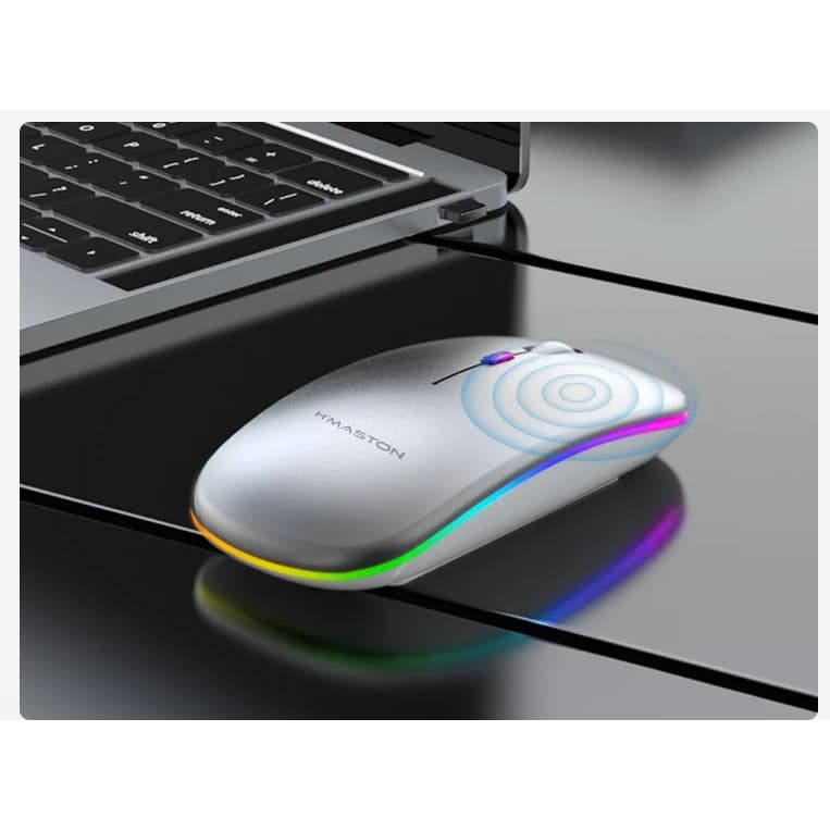 Mouse Sem Fio Recarregável Rgb H’maston E-1200 Alta Precisão