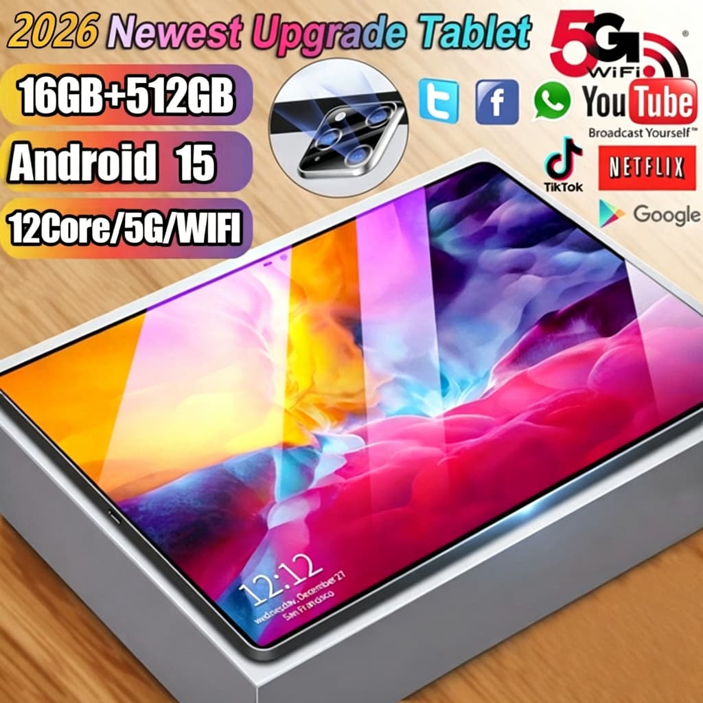 Tablet Galaxy Pro16 16GB+1TB Tela Cheia de 11.6 inch Android Wi-Fi/5G Bateria 8800mAh brinde capa protetora e teclado