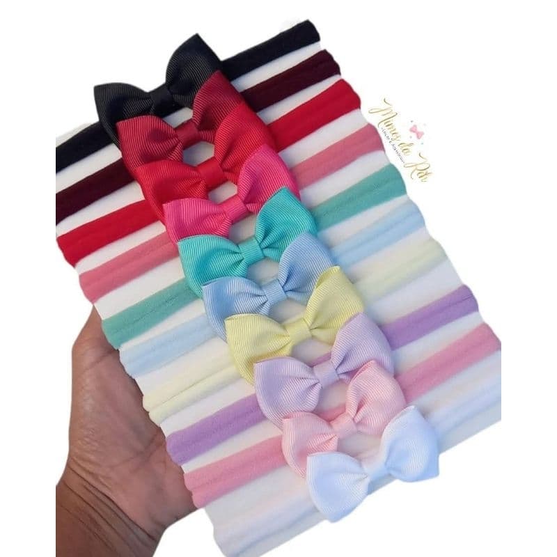 Kit 10 Faixinhas RN | Laços para Bebê Recém-Nascido | Laço RN - Enxoval Bebê