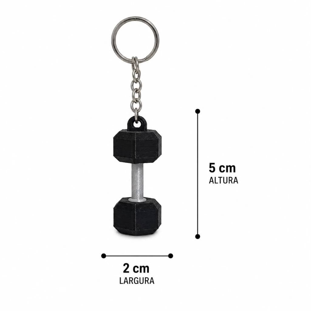 Chaveiro Halter Academia 3D | Mini Peso de Musculação | Presente para Marombeiros