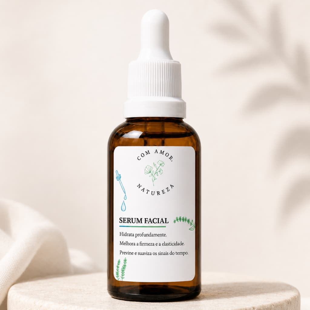 Sérum Facial Anti-Idade Natural com Rosa Mosqueta e Lavanda – 30 ml | Hidrata, Suaviza Linhas