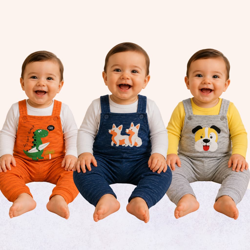 Kit 2 Peças Conjunto Body Manga Longa Bebê Menino Jardineira Bebê Algodão Enxoval Infantil