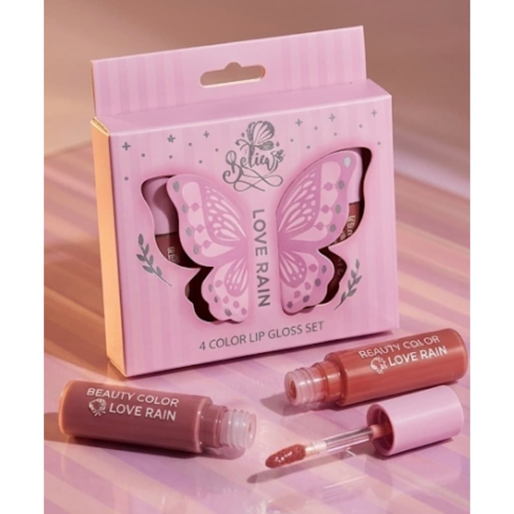 Kit 4 Batons Líquidos Matte Veludo Lové Rain | À Prova D'Água | Longa Duração | Aroma de Chocolate