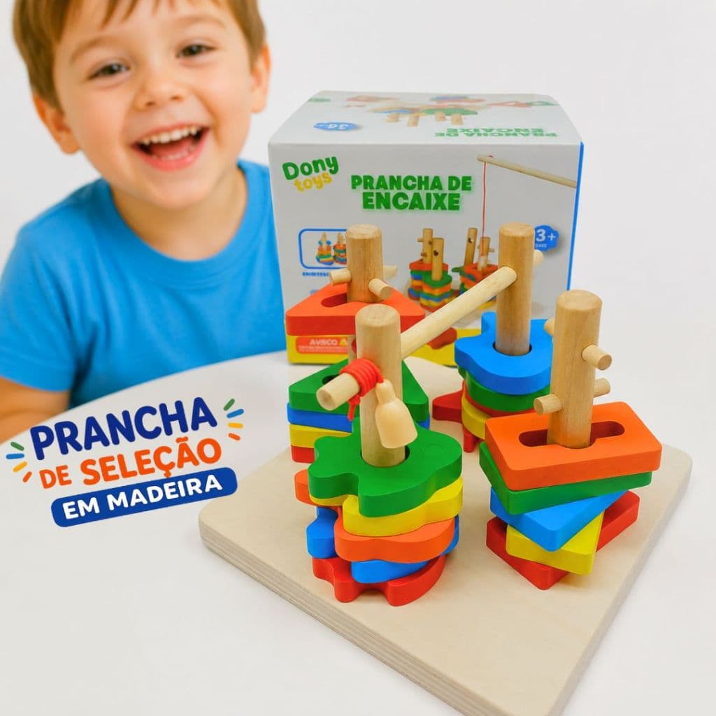 Brinquedo Pedagógico Educativo Em Madeira Prancha De Seleção De Encaixe  Brinquedo Educativo Montessori